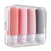 Travel Shampoo Set of Flexible Clear Pouch for Body Convenient for Overseas Travel and Business Trips Bottles, 90ml, 4, Leak-Proof, Refillable,