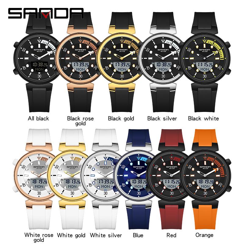 SANDA Top Luxury Fashion Sport Men's Watches Waterproof Quartz Watch Casual Wristwatch for Male Clock Relogio Masculino 3122