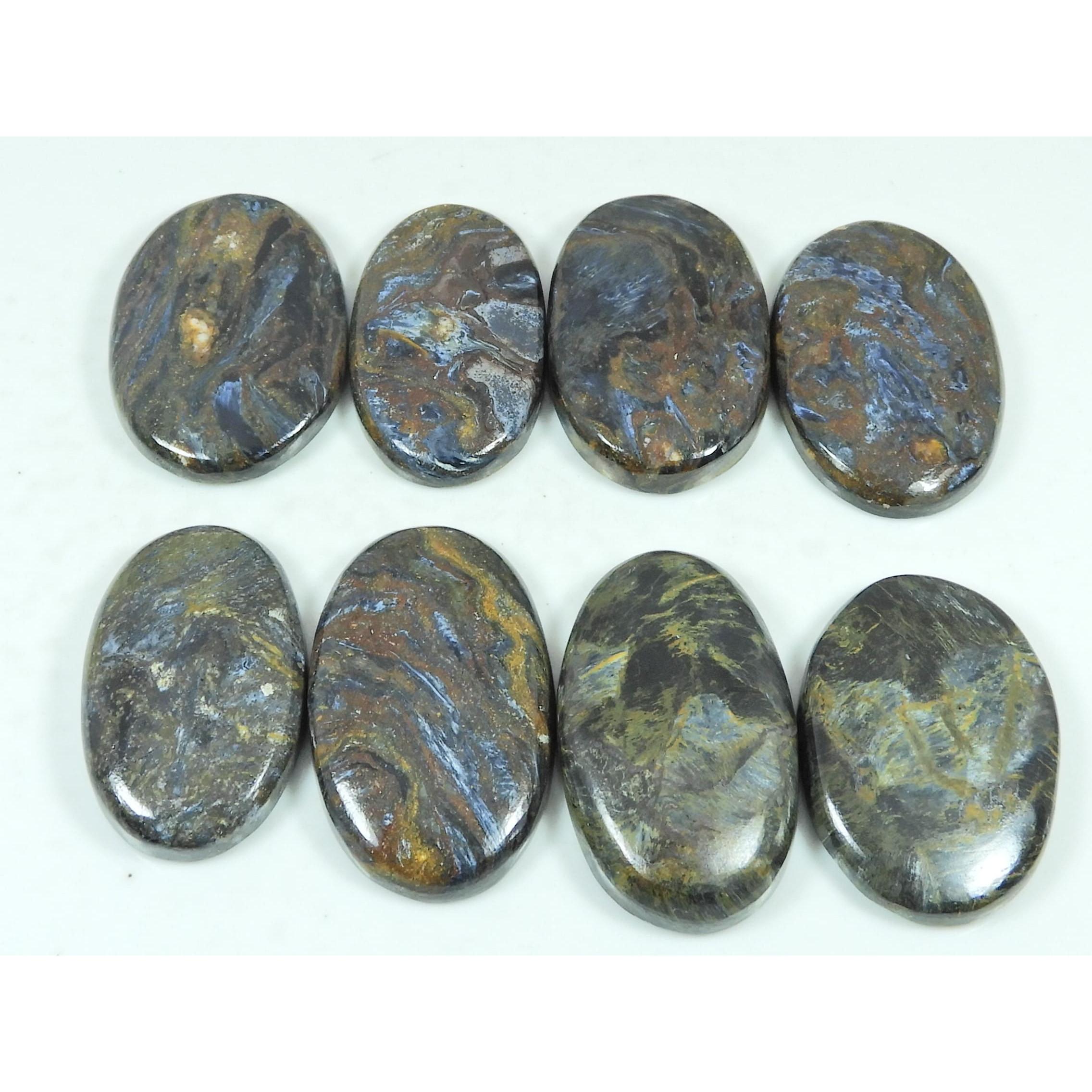 336Cts. Natural Pietersite Oval Shape Cabochon Loose Gemstone 08 Pcs Lot C-2886