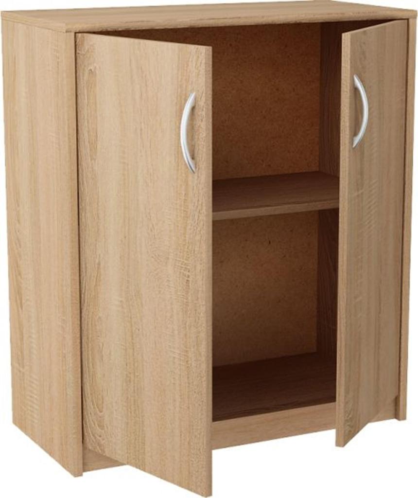 2D Sonoma Oak Chest Of Drawers, Two-Door With Shelf