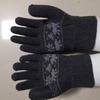 Men's Winter Snowflake Knit Cycling Gloves - Plush, Windproof, Warm, Korean Style, Thickened Split Finger Design
