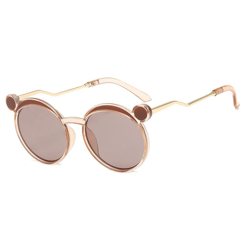 Cute Round Frame Bear Children'S Sunglasses Sunscreen Sunshade Glasses Baby Sunglasses Tide