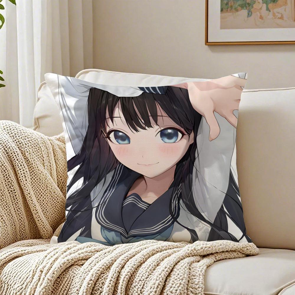 Cute Japanese Anime TTomorrows Sailor Suit Cushion Cover Pillowcase Antidustmite living Room Sofa Decor Cushion Room