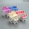1Set 1/12 Mini Desk Chair Model Set Dollhouse School Supplies Simulation Dollhouse Decoration Micro Scene Construction Props