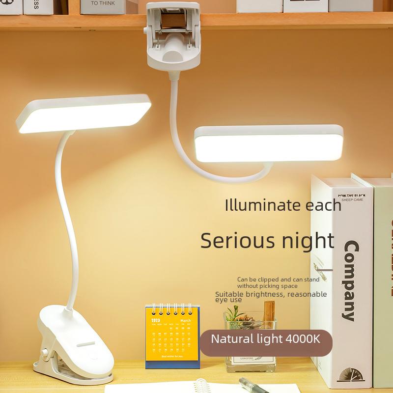 Rechargeable Clip-on LED Desk Lamp for Eye Protection - Ideal for Studying, Reading, and Bedside Use in Student Dorms, Children's Rooms