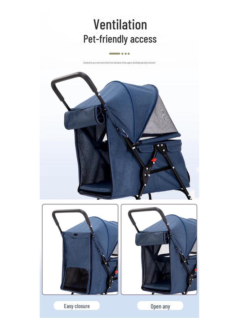 Detachable & Foldable Pet Stroller for Small To Medium Dogs & Cats