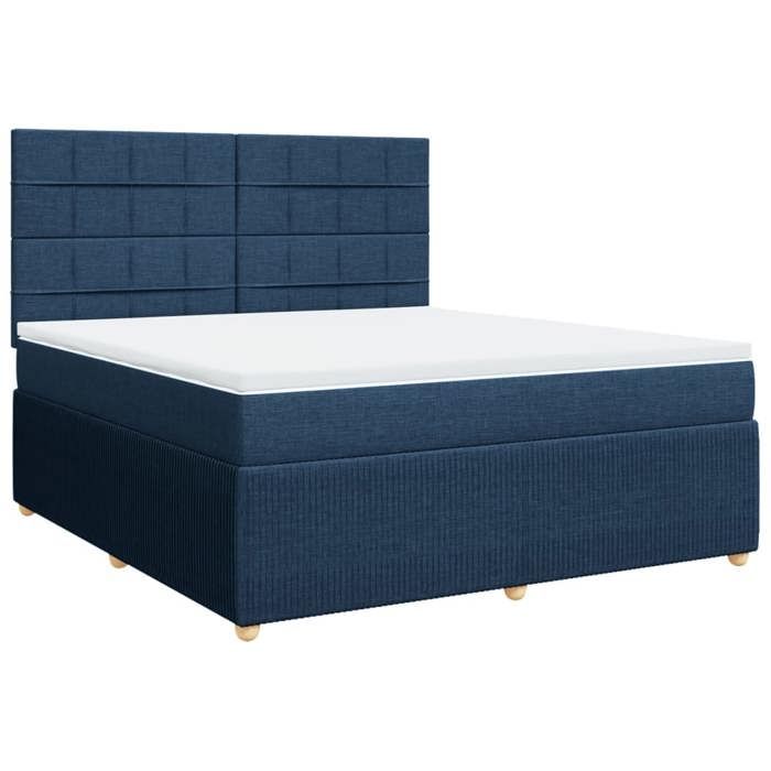 VidaXL Sommier à lattes de lit avec matelas Bleu 180x200 cm Tissu 3294441