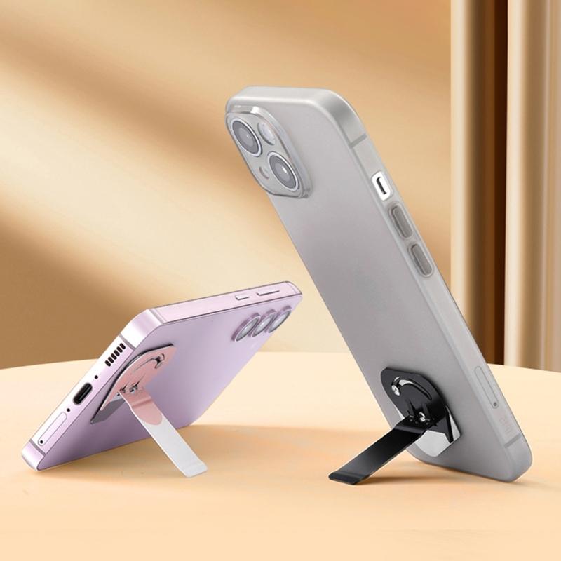 360 Degree Adjustable Kickstand Foldable Phone Mount Easy Stick On Tablet Support Stainless Steel for Work Entertainment