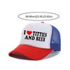 Letter Printing I Love Titties And Beer Hats Breathable Hip-hop Net Trucker Hat Adjustable Sunscreen Hats For Man Women Unisex