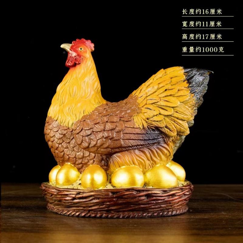 Color Round Base Hen Copper Chicken Ornament Zodiac Rooster Home Entrance Decoration Company Crafts