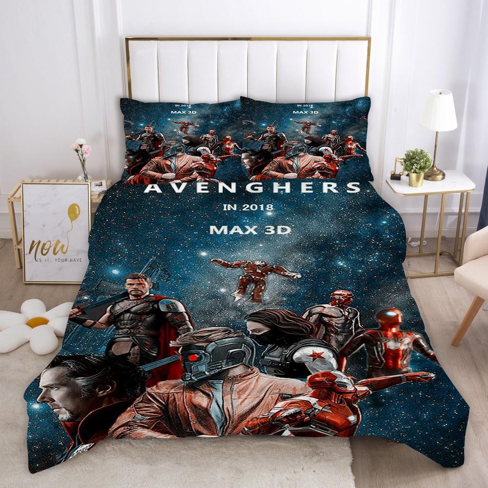 Marvel Comics Spider Man Anime Bedding Set Duvet CoverPolyester Suitable For Children And Adults 3-Piece Set