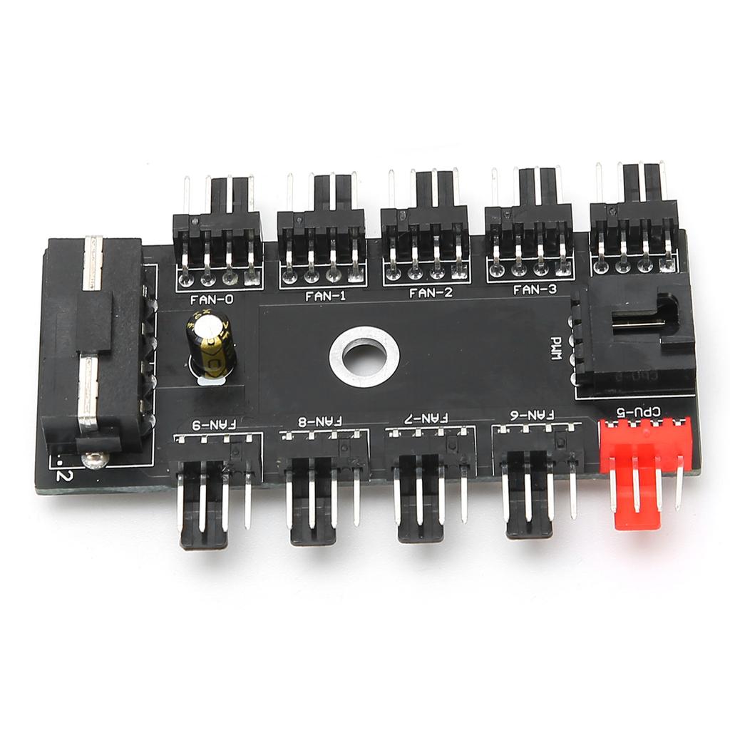 Fan Hub 4‑Pin PWM Integrated Power Supply Adapter Cable 1 To 10 Splitter for CPU CoolingIDE Port