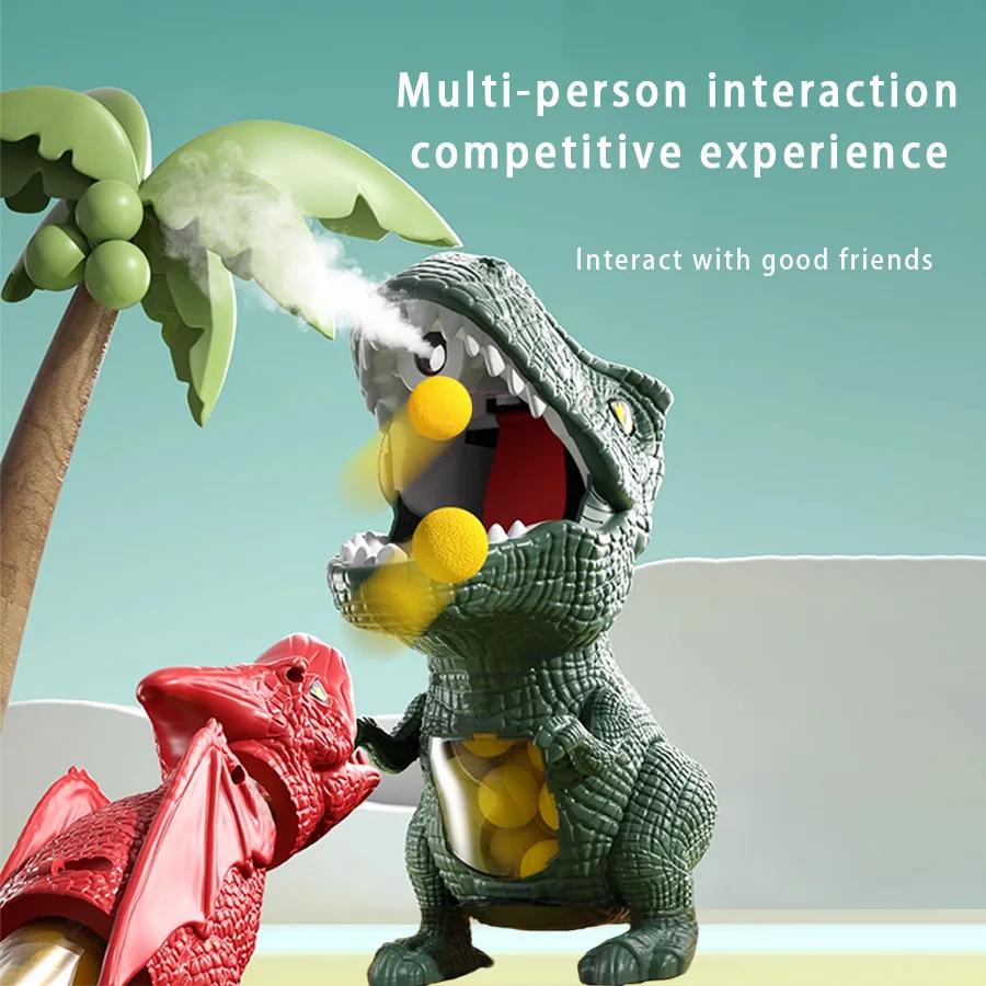 Lustiges Dinosaurier-Schießen Tyrannosaurus Ball Weichkugelpistolen-Spielzeugset Eltern-Kind Interaktives Luftbetriebenes Weichkugelpistolen-Spielzeug Geschenk