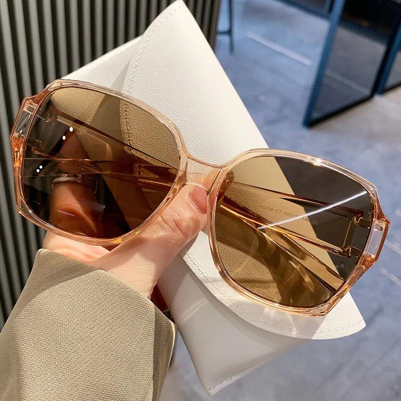 New Large Frames Square Sunglasses Female's Designer Fashion Sun Spectacles Female Driving Use Eye Spectacles UV 400 Protection Oculos De Sol