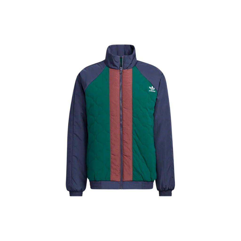 Adidas Originals Trefoil Logo Zip-Up Reversible Long Sleeve Cotton Jacket Men Jackets Green HE6610