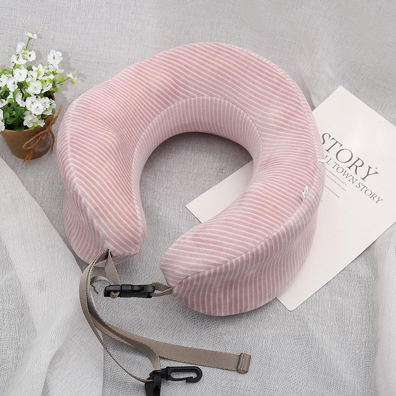 

Can store u-shaped aircraft travel pillow cervical spine pillow pinstripe memory cotton U-shaped pillow Approximately 25*25cm