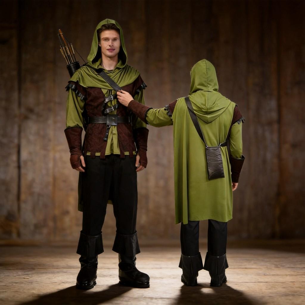 European Fantasy Archer Costume For Male Stage Performers With Polyester Fabric For Costume Parties