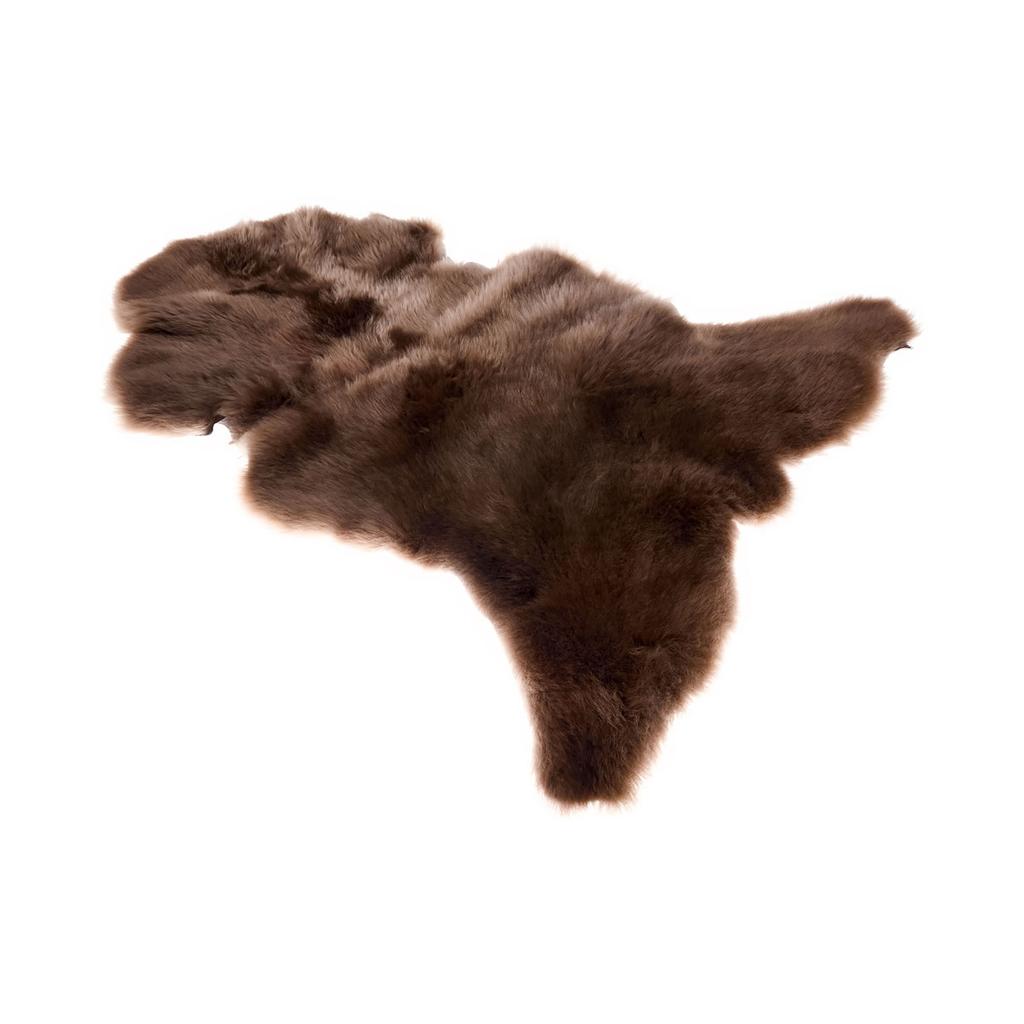 Natural sheepskin leather Brown 80-100cm size 80-100cm
