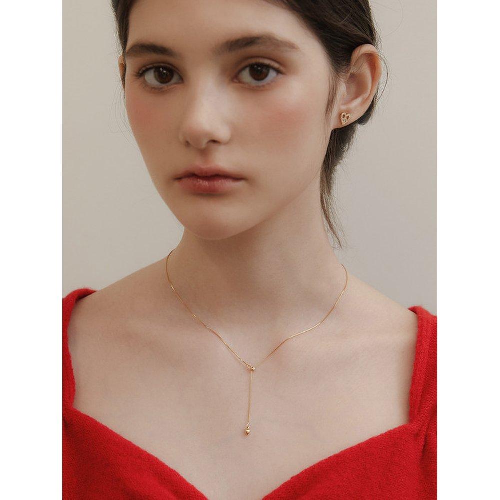 (925 Silver) Heart Tail Y-Line Necklace Nz2425
