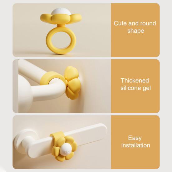 Flower Door Handle Anti-collision Pad Stopper Wall Silicone Door Protector Universal Floral Door Lever Mount