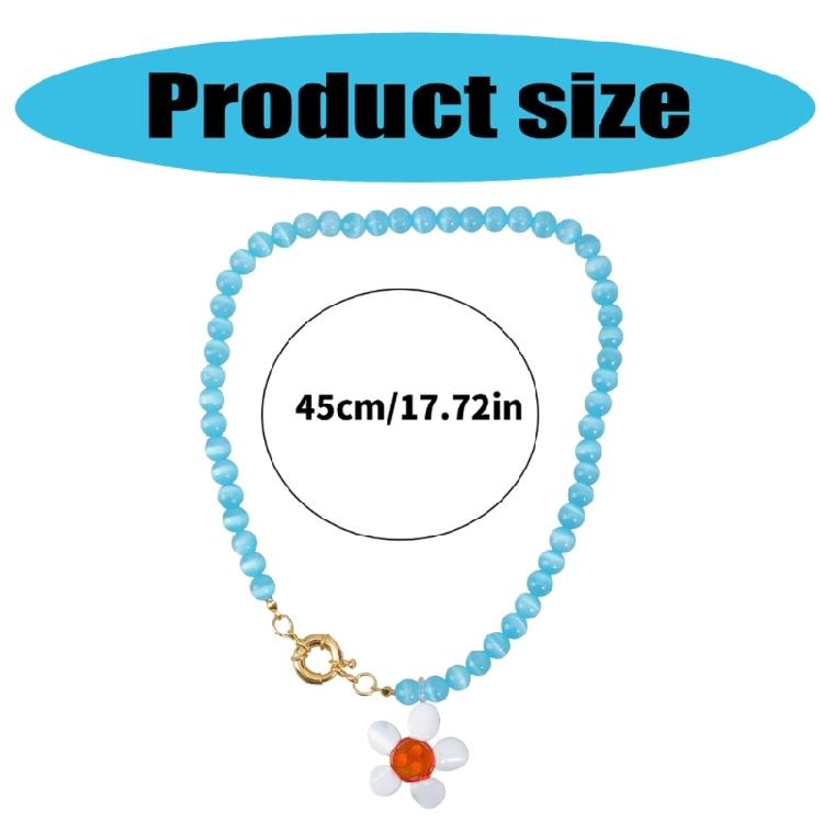 Stylish Glass Necklace With Unique Flower Styles Portable for Parties Supplies Dates Or Special Gifts Daily Use