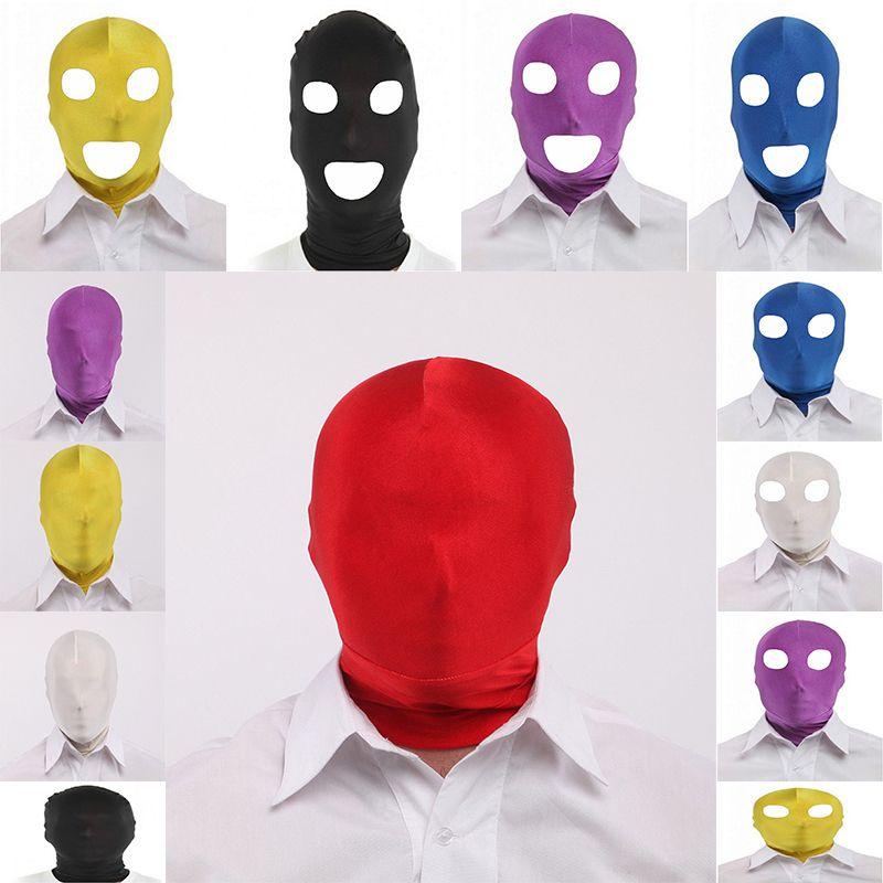 Sexy Cosplay Halloween Party Lycra Spandex Zentai Offene Augen Mund Vollmaske Kapuze