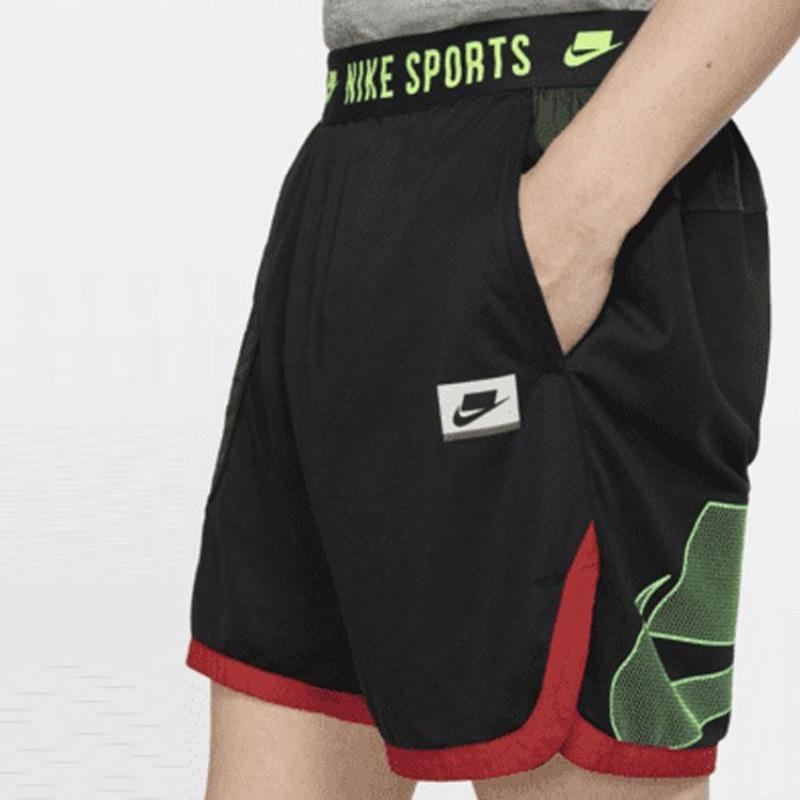 Nike Atmungsaktive Casual Sportshorts mit Farbblock und Logo Herren Unterteile Schwarz BV3250-010