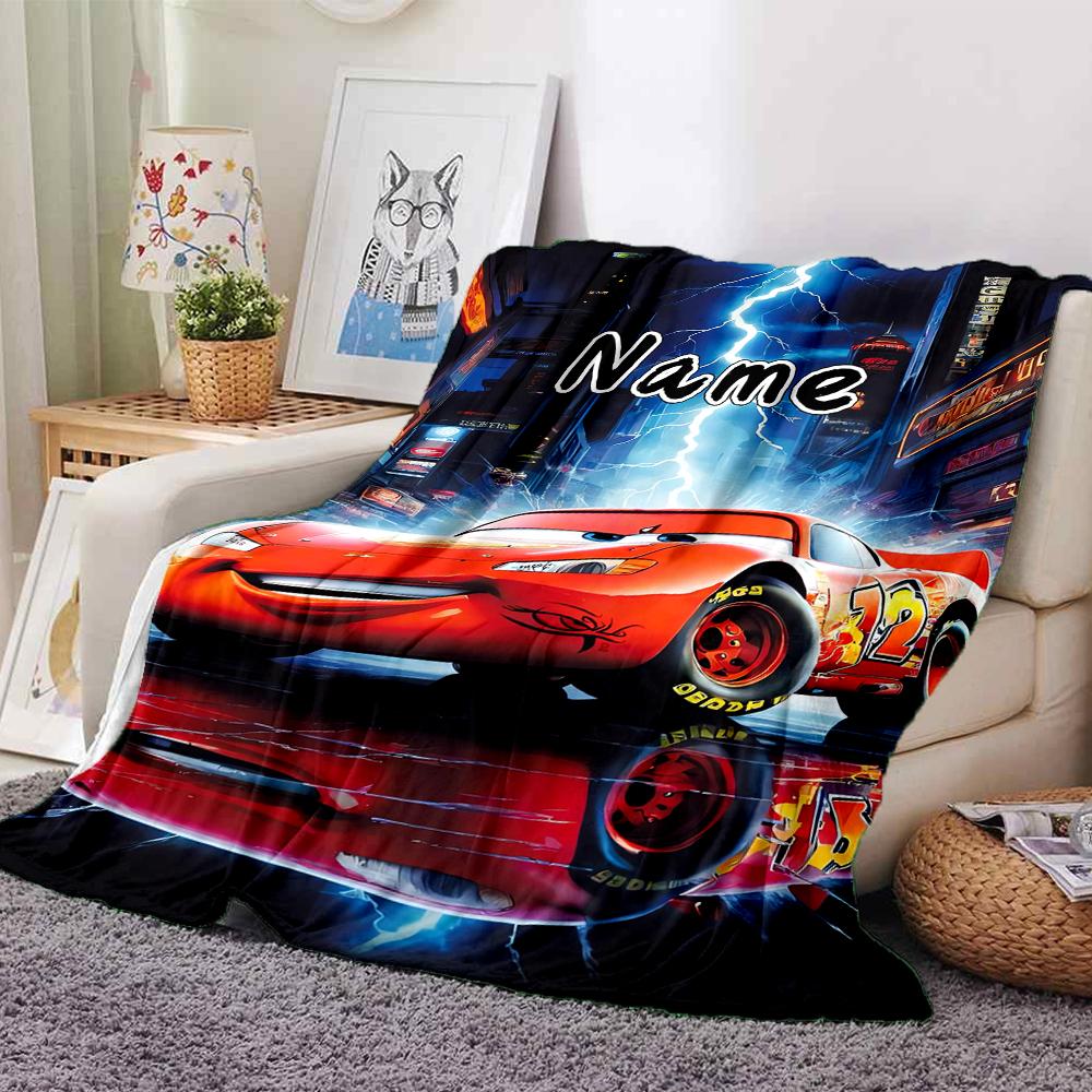 Custom Name McQueen's Race Day blanket for Couch & Bed, Plush Cozy Fuzzy Blanket Super Soft & Warm Blankets for Fall and Winter. 0908470