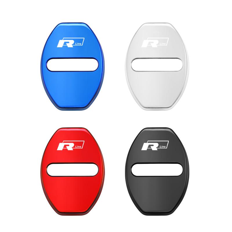 hijk1 Zinc Alloy Car Door Lock Buckle Cover Protective Covers For VW GTI Polo Golf Passat B8 CC ID.3 Arteon Tiguan Jetta T-ROC Touareg