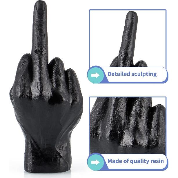 MOLIGOU Hand Gesture Desk Statues, Finger Sculpture Decor, Hand Statue Decor for Living Room, Shelf