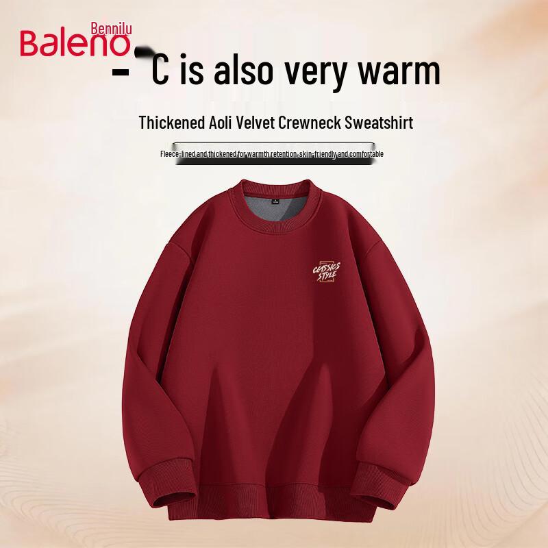Baleno Men s Winter Thickened Fleece Crew Neck Pullover L