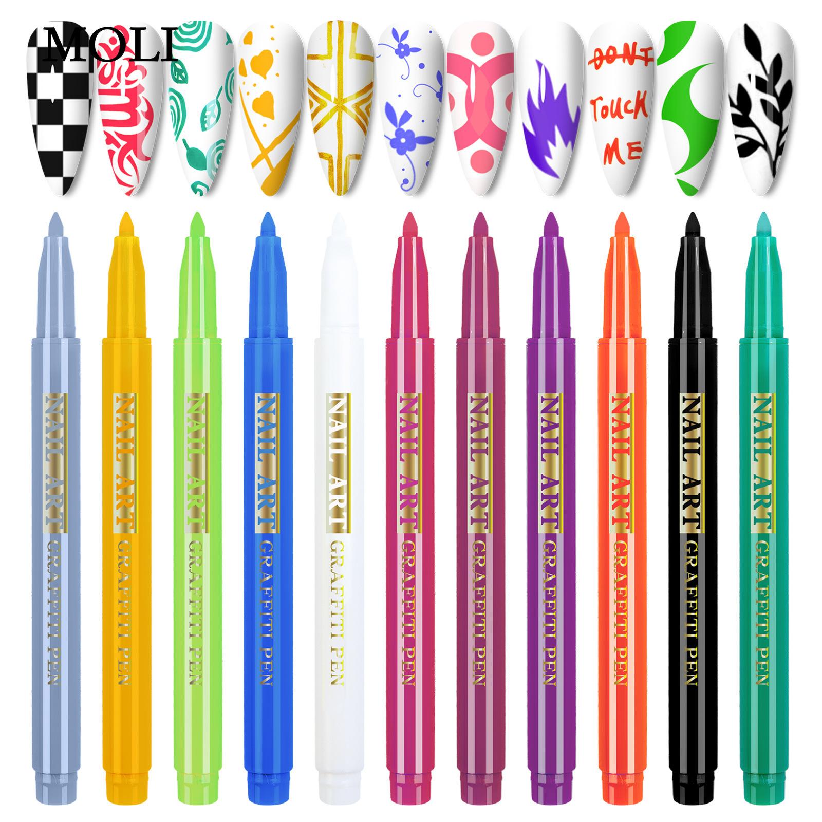 

Новая ручка для рисования ногтей, ручка-краска Halo, ручка для рисования ногтей, точечная ручка, ручка-крючок, клей в один шаг, три в одном