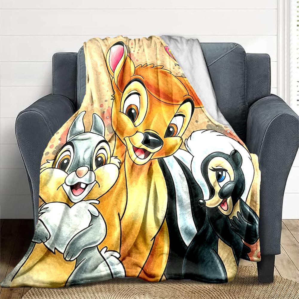1Pc Bambi Friends Blanket Soft And Comfortable Casual Warm Camping Travel Christmas Halloween Xmas Gift M924271