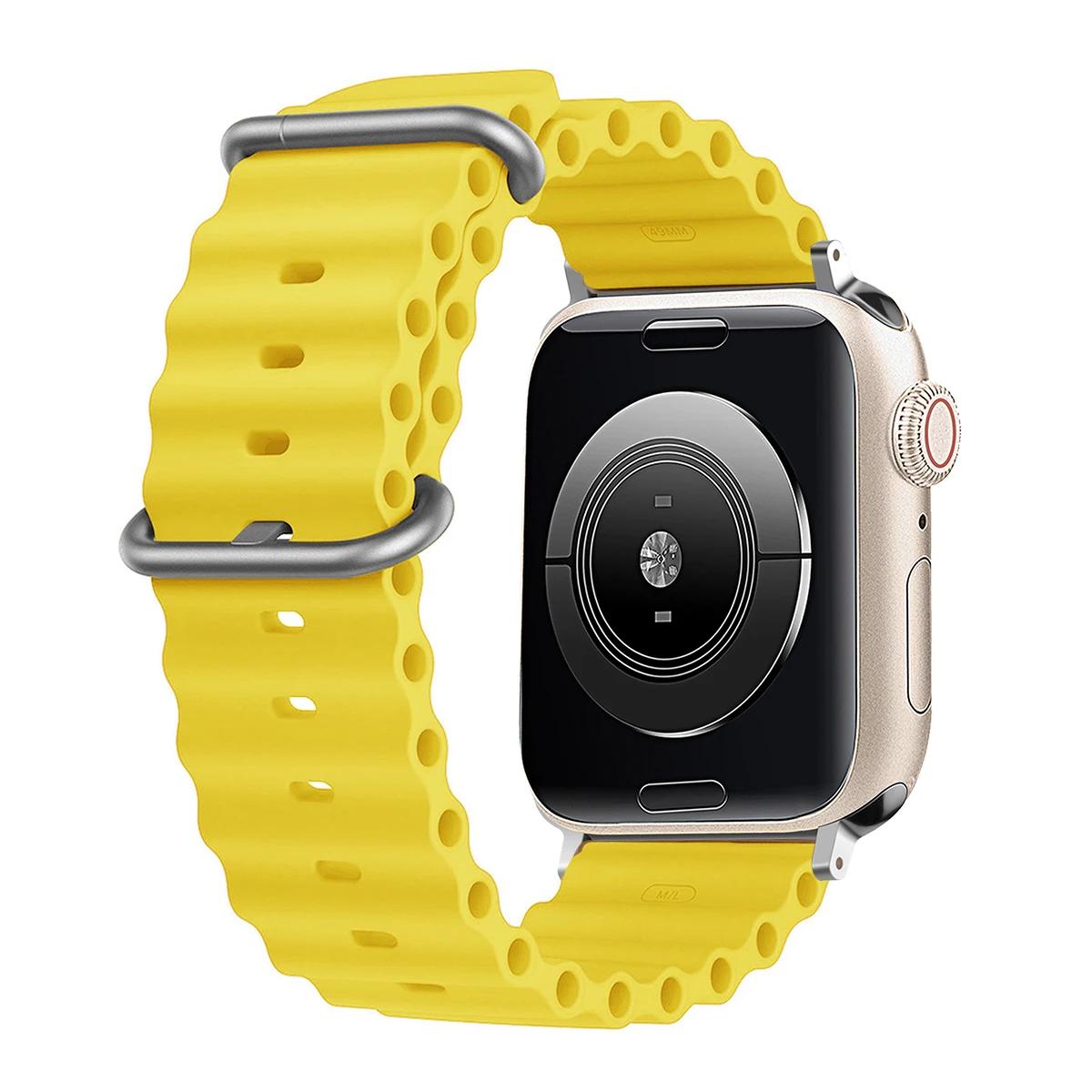 

Silicone Ocean strap for Apple watch band Ultra Series 9 SE iwatch 42mm 44mm 45mm 49mm 38mm 40mm 41mm correas 49 44 45 mm bands 42mm 44mm 45mm 49mm