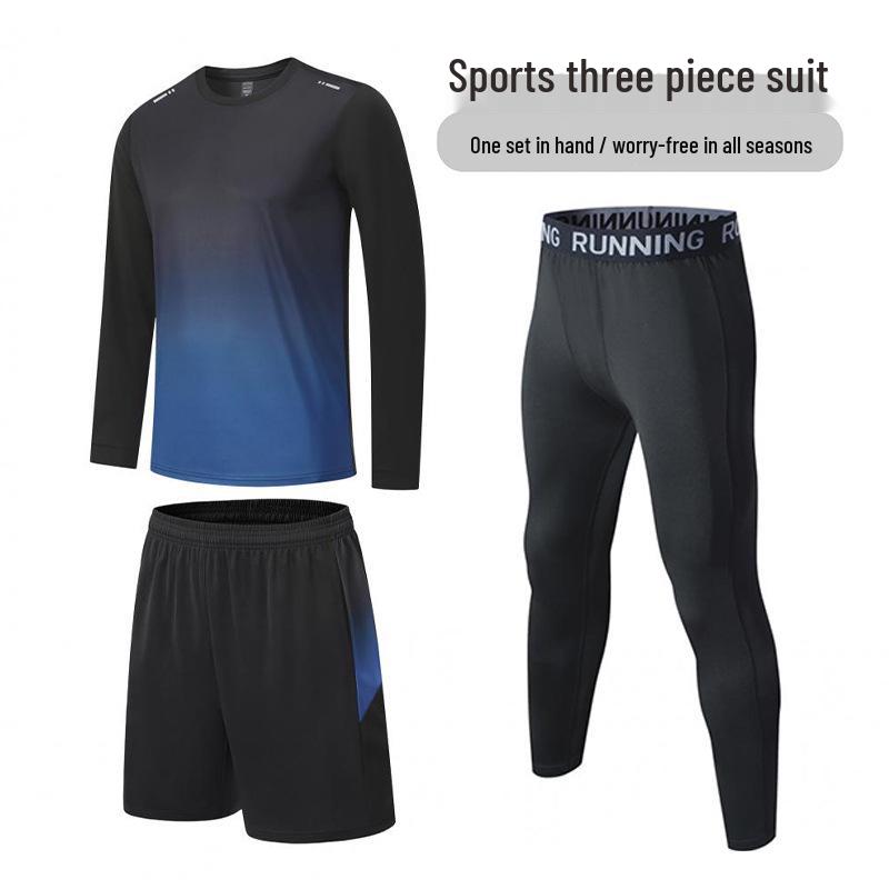 Unisex Quick-Dry Long-Sleeve Sports T-Shirt Set for Running and Fitness