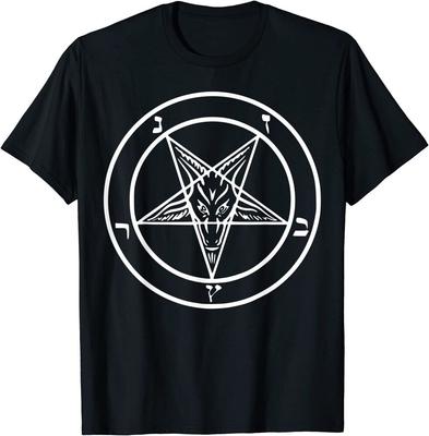 Baphomet Pentagram fordított Pentagram uniszex póló