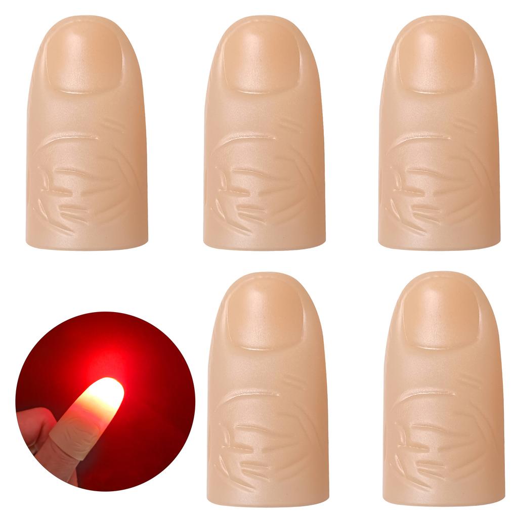 6/4/2Pcs Magic Trick Light Fingers Fake Thumb Tips Stage Show Halloween Prop Prank Magic Props And Accessories Novelty Toys