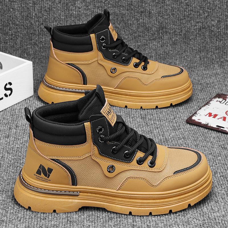Autumn and Winter Mid-help Martin Boots Tooling Locomotive Shoes Versatile Casual Shoes Outdoor Men's Boots