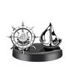 Solar Rotating Ship's Wheel Car Ornament - Aromatherapy Perfume 'May Your Future Be Bright'