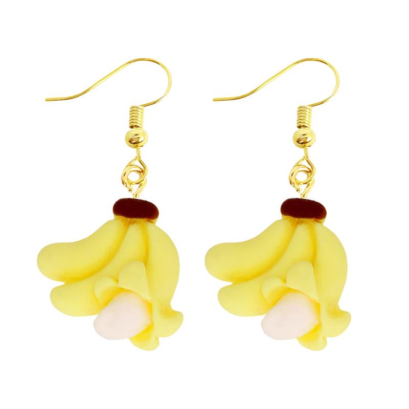 Women Earring Resin Drop Funny Custom Cute Girls Eardrop Kids Chocolate Strawberry Hamburger Dog Mushroom Broccoli Coffee