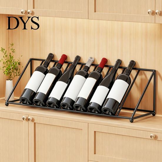 Decorative Wine Display for Restaurant Liquor Bottle Shelf, Tilted Iron Art Rack, Modern Rack Countertop Style Holder, Home Bar Kitchen And