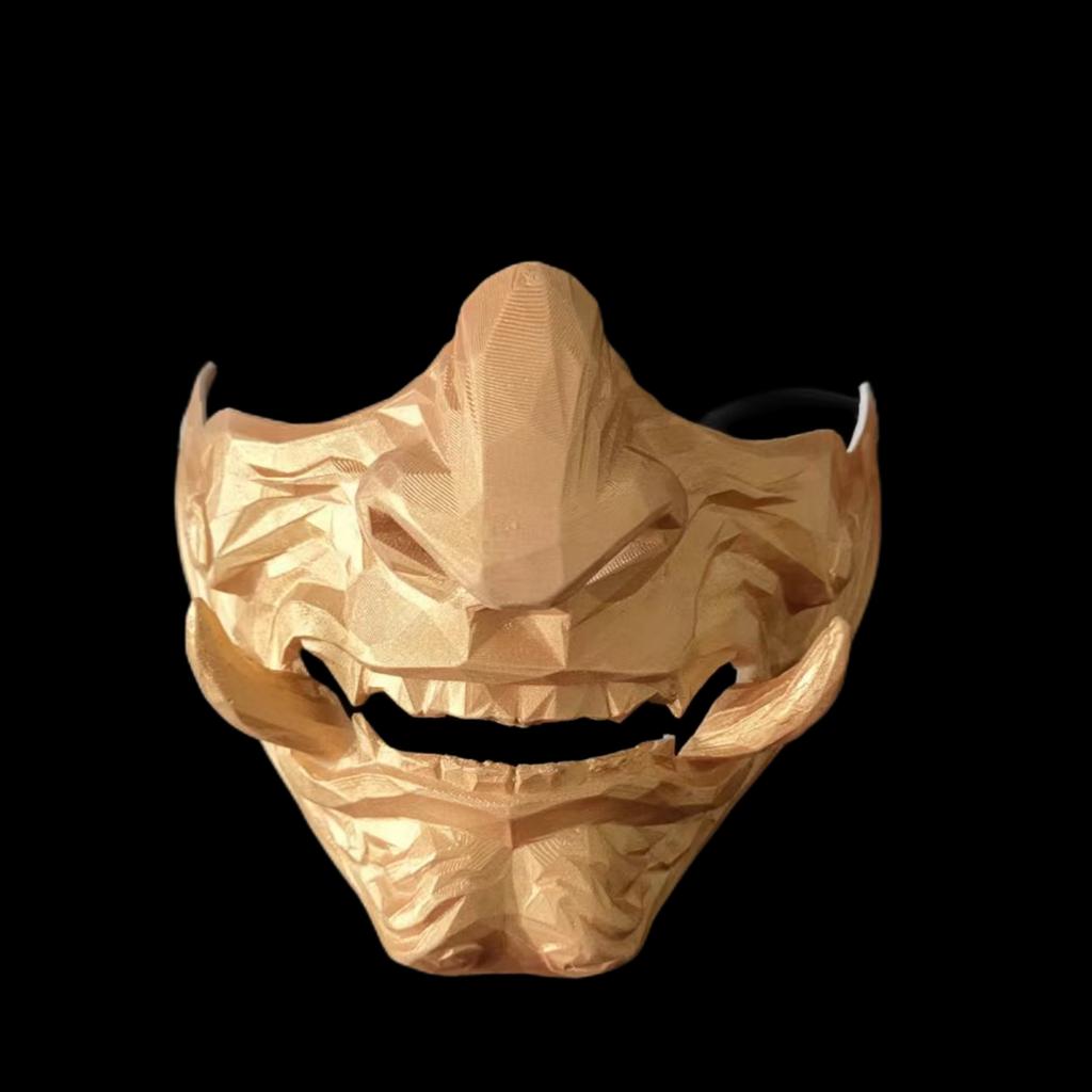 Prajna Mask Ghost at Tsushima Station Japanese Samurai Mask Japanese Style cosplay Golden surface Onmyoji Mask