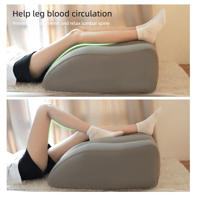 Durable Inflatable Pillow Trapezoidal Flocking Lift Leg Pillow Environmentally Friendly Portable Pillow Relieves Fatigue