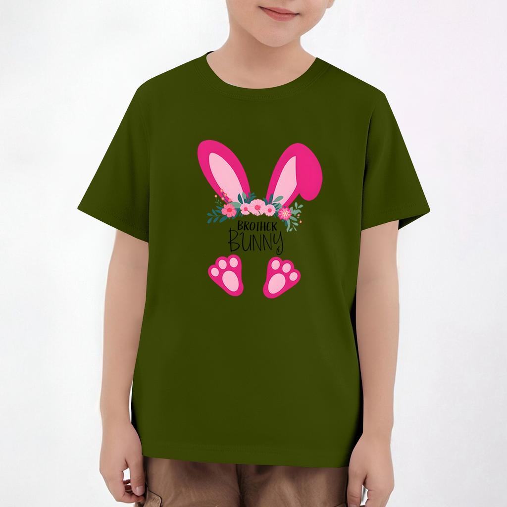 Easter Children's Neck Short Sleeve Print Top