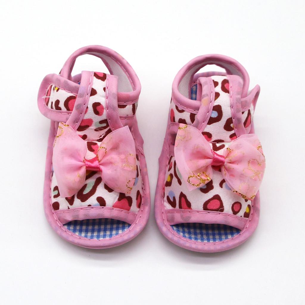 

Сандалии Prewalker с леопардовым принтом для новорожденных девочек, одинарная обувь на мягкой подошве 11