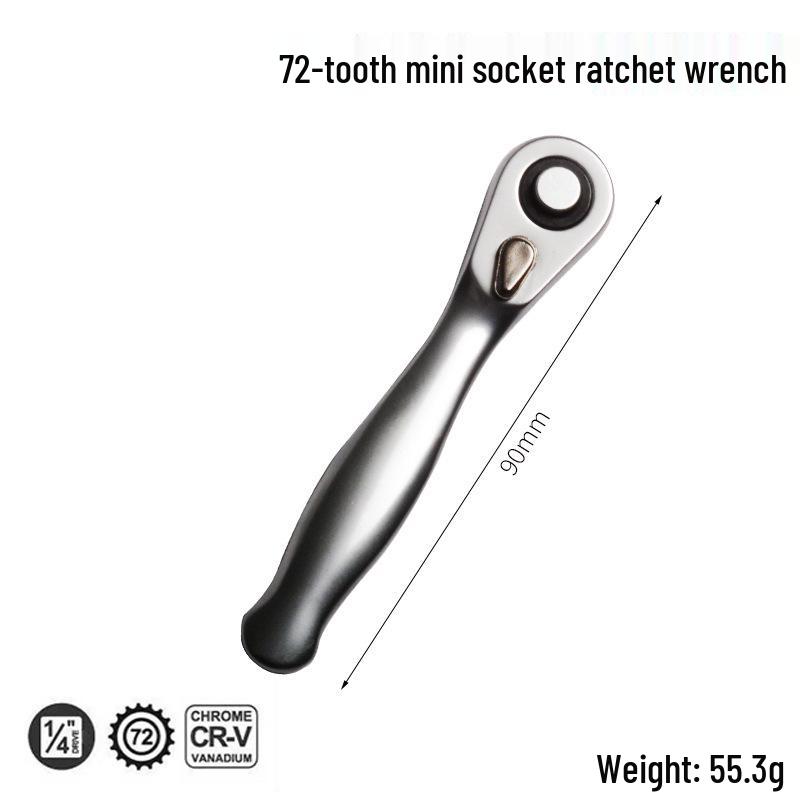 Мини 1/4  Реверсивная трещотка с 72 зубьями