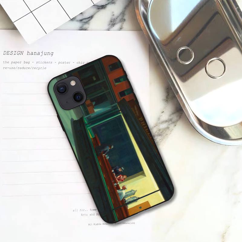 

Чехол для телефона Nighthawks By Edward Hopper для iPhone 11 12 Mini 13 14 15 Pro XS Max X Plus SE XR Shell iPhone13