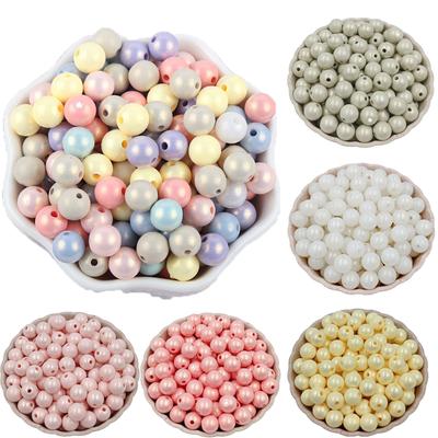 Perles d'espacement créatives en vrac, perles rondes en acrylique, 20 pièces/40 pièces, perles de couleur bonbon, accessoires faits à la main pour la fabrication de bijoux, colliers et bracelets à faire soi-même