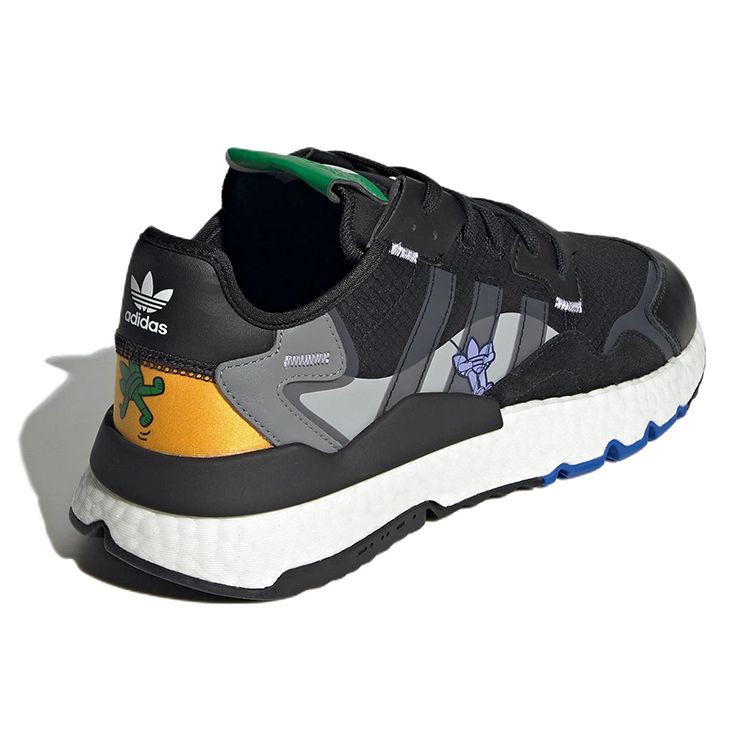 Adidas Originals Nite Jogger Lederstoff Bequeme Sportliche Rutschfest Langlebig Low Top Lifestyle Freizeitschuhe Unisex Freizeitschuhe Schwarz GX2184