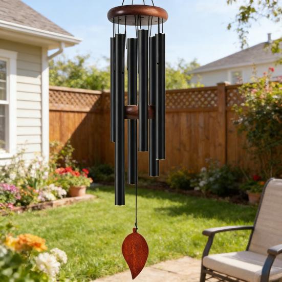 Metal Wind Chime with 6 Aluminum Tubes Garden Hanging Chimes Weather Resistant Wind